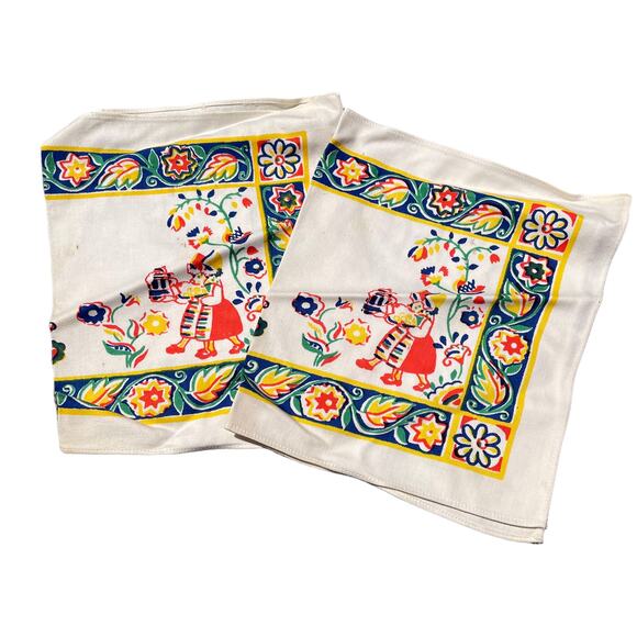 Vintage linen Set small runner 2 large napkins 4 small napkins Dutch - Picture 1 of 9